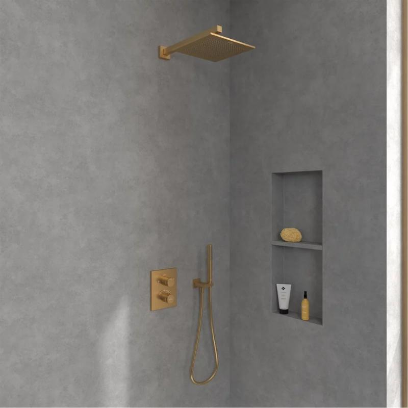 Braț de duș Villeroy&Boch, Universal Showers, pătrat, 40 cm, brushed gold [4]