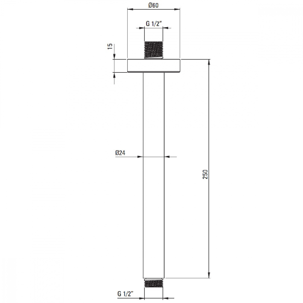 Brat dus fix Deante 25 cm, auriu periat [2]