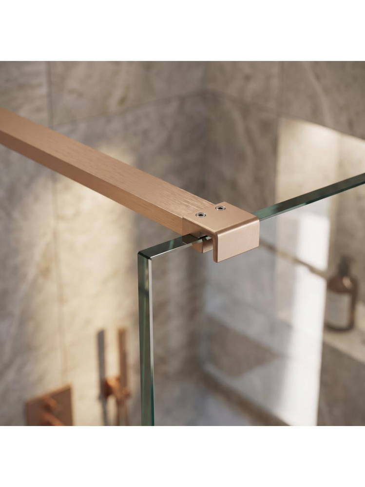 Brat fixare paravan dus 150 cm Rea cupru periat aluminiu [2]