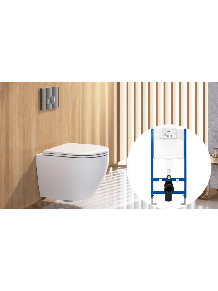 Buton tip H pentru cadru WC auriu [6]