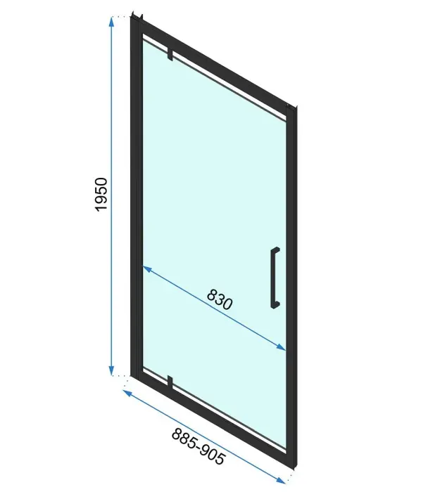 Cabina de dus de colt Rapid Swing Auriu 90x100cm, Rea [13]