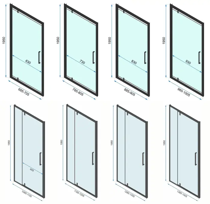 Cabina de dus de colt Rapid Swing Auriu 90x100cm, Rea [16]