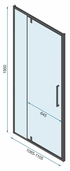 Cabina de dus de colt Rapid Swing Negru 100x90cm, Rea [10]