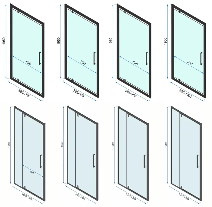 Cabina de dus de colt Rapid Swing Negru 80x90cm, Rea [17]