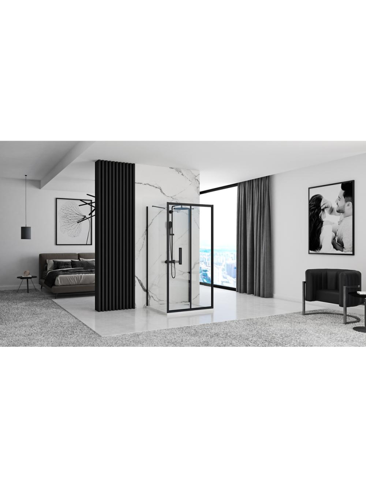 Cabina de dus de perete Rapid Fold 80x90 cm negru [3]
