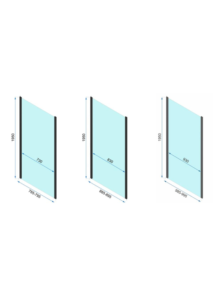 Cabina de dus de perete Rapid Fold 80x90 cm negru [21]