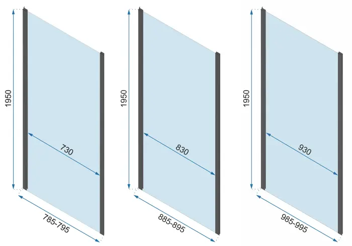 Cabina de dus de perete Rapid Fold Auriu 80x90cm, Rea [12]