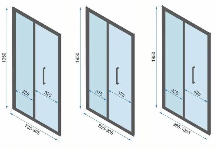 Cabina de dus de perete Rapid Fold Auriu 80x90cm, Rea [8]