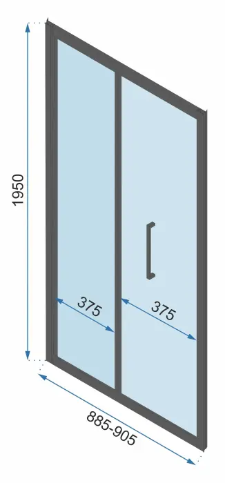 Cabina de dus de perete Rapid Fold Auriu 80x90cm, Rea [6]