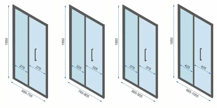 Cabina de dus de perete Rapid Fold Negru 100x90cm, Rea [19]