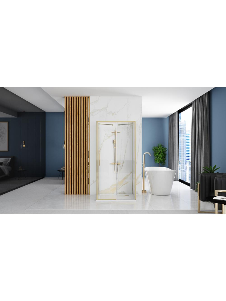 Cabina de dus de perete REA Rapid Slide 160x90 cm auriu periat [4]