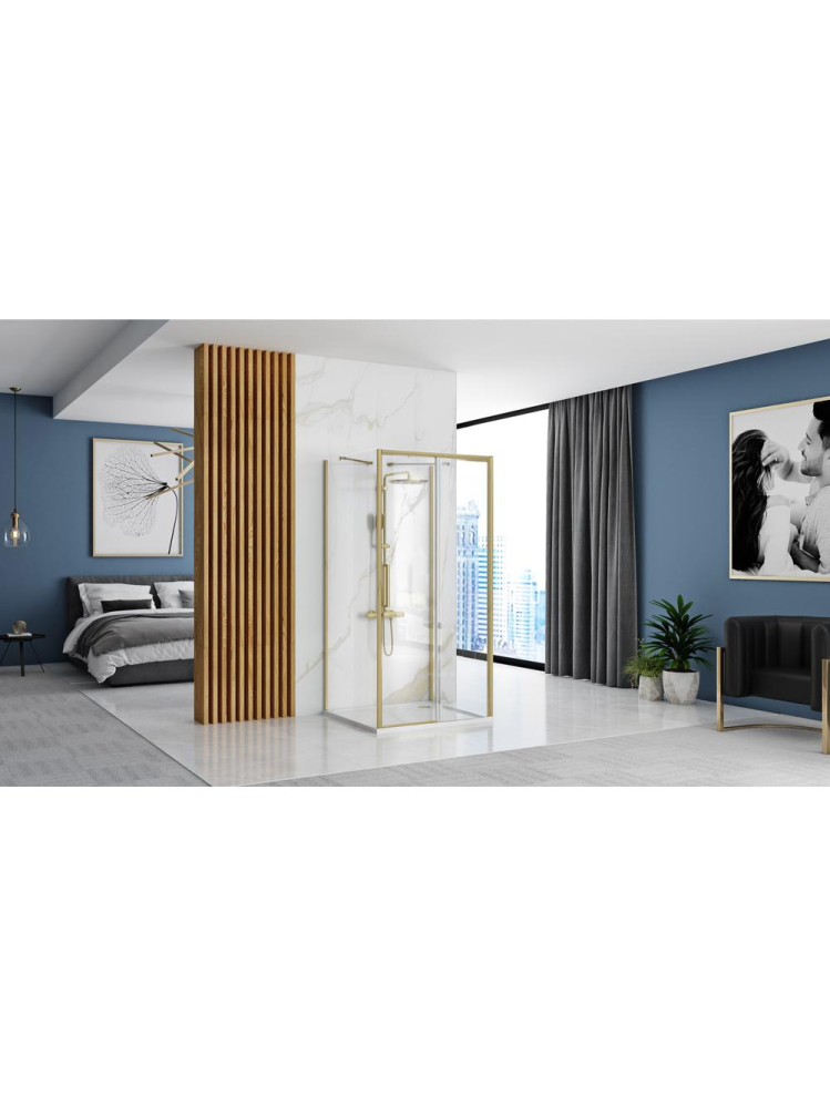 Cabina de dus de perete REA Rapid Slide 160x90 cm auriu periat [3]