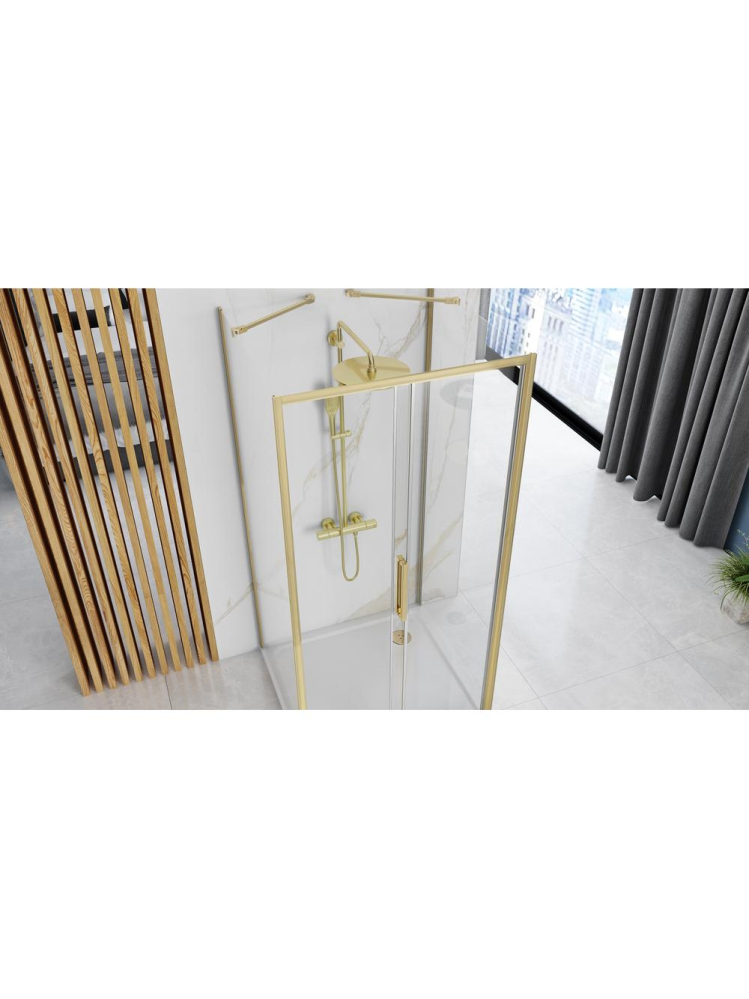 Cabina de dus de perete REA Rapid Slide 160x90 cm auriu periat [5]