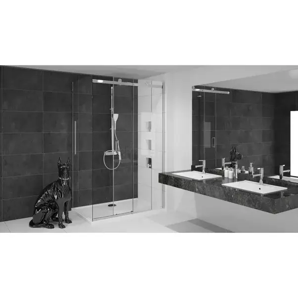 Cabina de dus dreptunghiulara cu usa glisanta Rea Nixon 100x120 crom dreapta [4]