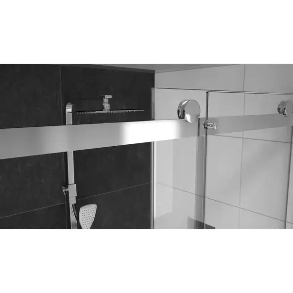 Cabina de dus dreptunghiulara cu usa glisanta Rea Nixon 90x130 crom dreapta [4]