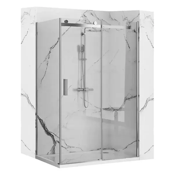 Cabina de dus dreptunghiulara cu usa glisanta Rea Nixon 90x130 crom dreapta [1]