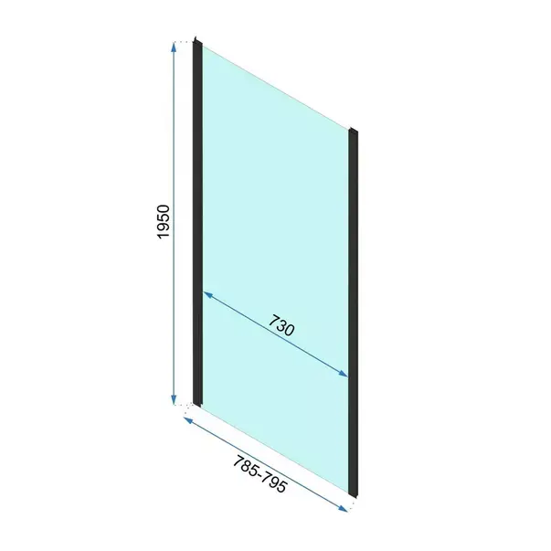 Cabina de dus dreptunghiulara cu usa pivotanta Rea Rapid Swing 100x80 negru [7]