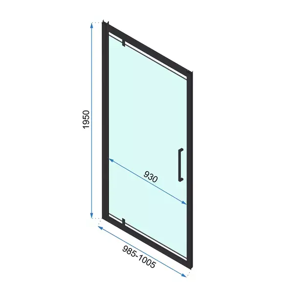 Cabina de dus dreptunghiulara cu usa pivotanta Rea Rapid Swing 100x80 negru [8]