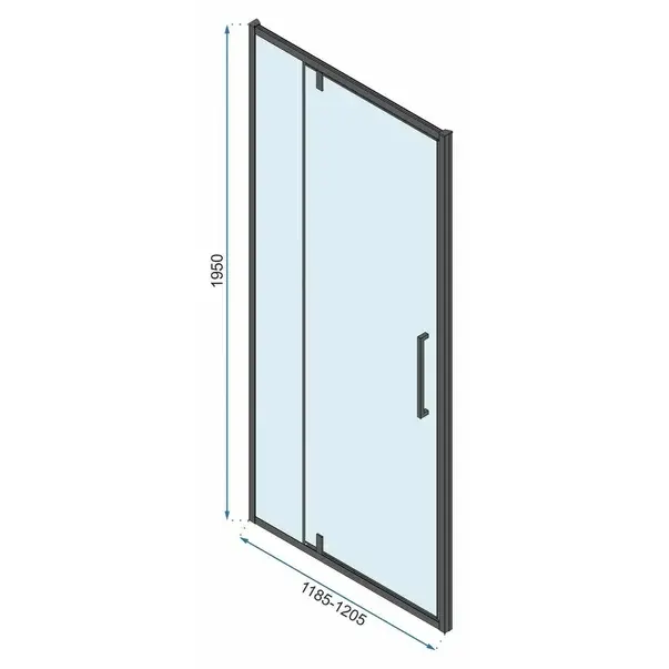 Cabina de dus dreptunghiulara cu usa pivotanta Rea Rapid Swing 120x100 negru [2]