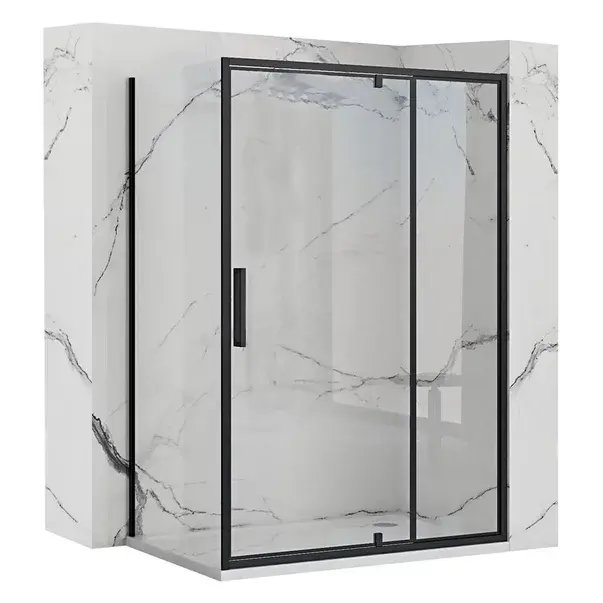 Cabina de dus dreptunghiulara cu usa pivotanta Rea Rapid Swing 120x100 negru [1]
