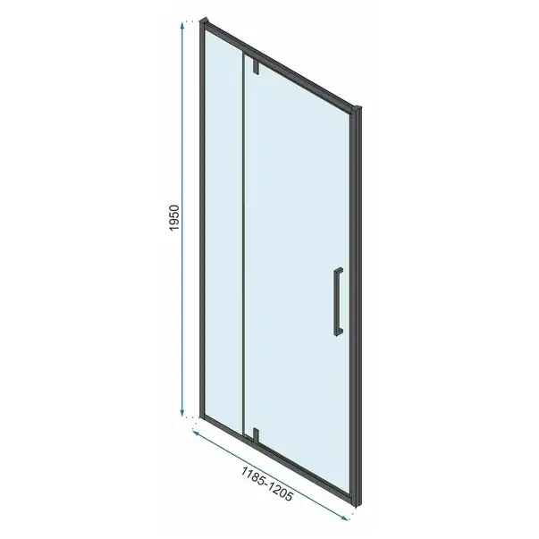 Cabina de dus dreptunghiulara cu usa pivotanta Rea Rapid Swing 120x80 negru [2]