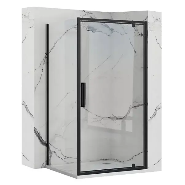 Cabina de dus dreptunghiulara cu usa pivotanta Rea Rapid Swing 90x100 negru [1]