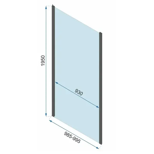 Cabina de dus dreptunghiulara cu usa pivotanta Rea Rapid Swing 90x100 negru [3]