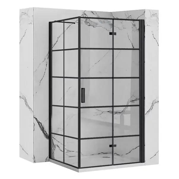 Cabina de dus dreptunghiulara cu usa pliabila Rea Molier 100x90 negru [1]