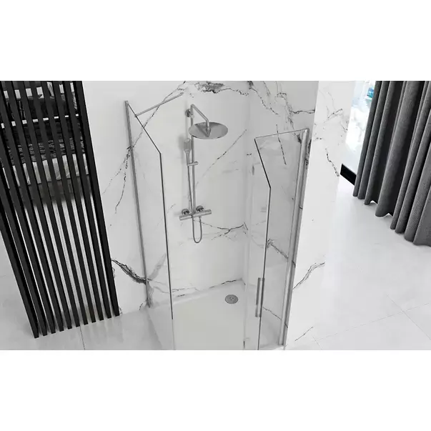 Cabina de dus dreptunghiulara cu usa pliabila Rea Molier 80x90 crom [3]