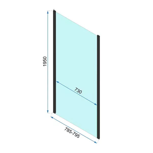 Cabina de dus dreptunghiulara cu usa pliabila Rea Rapid Fold 100x80 negru [8]