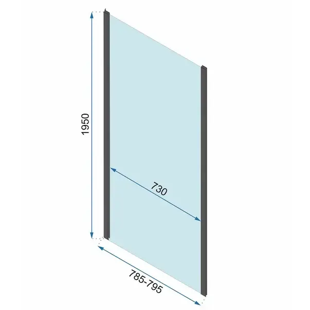 Cabina de dus dreptunghiulara cu usi batante Rea Rapid Swing 90x100 cm [8]