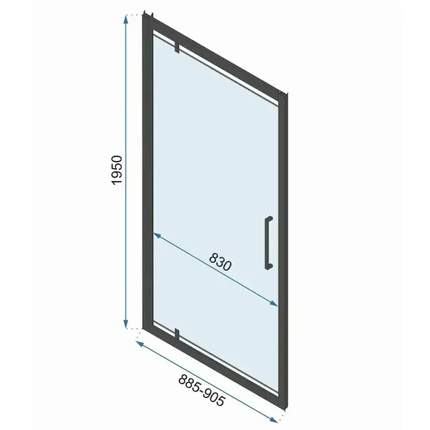 Cabina de dus dreptunghiulara cu usi batante Rea Rapid Swing 90x100 cm [6]