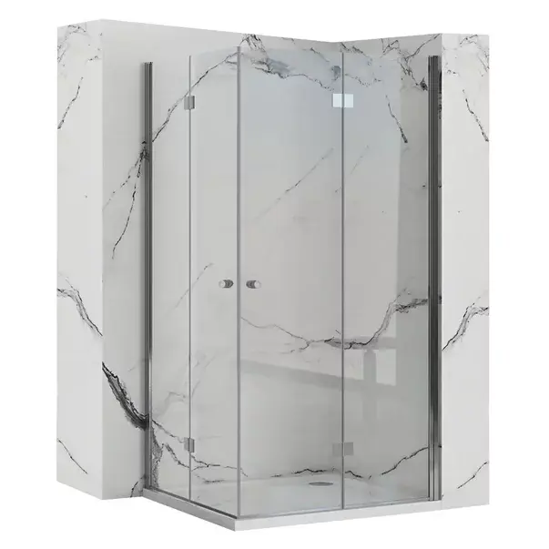 Cabina de dus dreptunghiulara cu usi pliabile Rea Fold N2 modulara 70x100 crom [1]