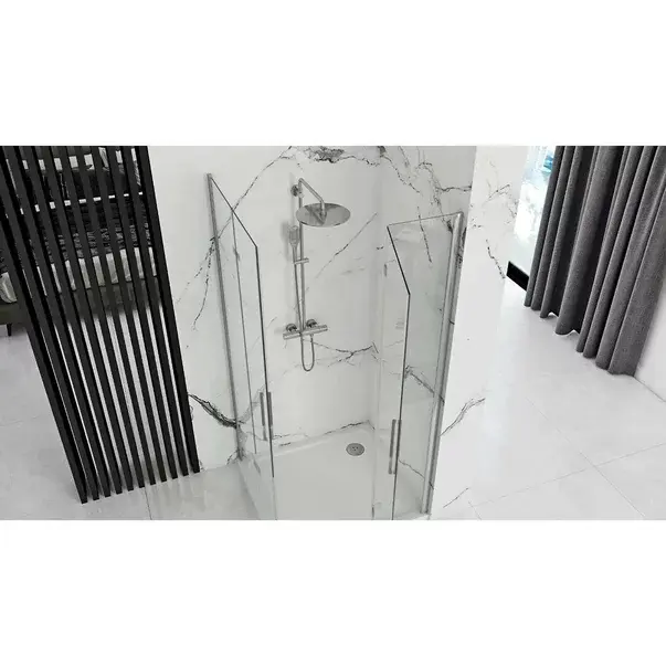 Cabina de dus dreptunghiulara cu usi pliabile Rea Molier 80x90 crom [4]