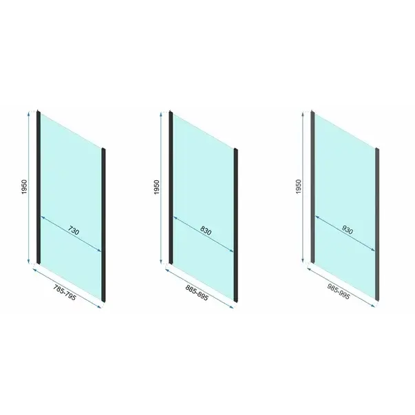 Cabina de dus dreptunghiulara de colt cu usi batante Rea Rapid Swing 90x100 cm [6]
