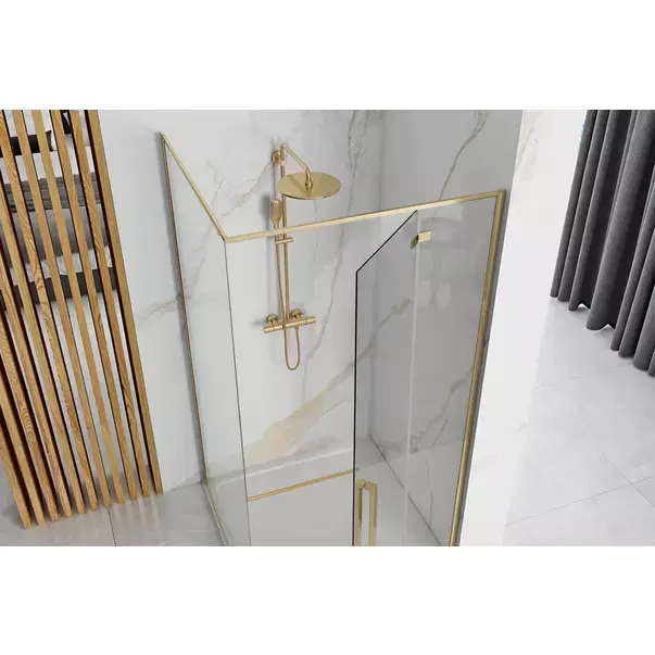 Cabina de dus dreptunghiulara Rea Fargo cu usa batanta 120x90 auriu [5]