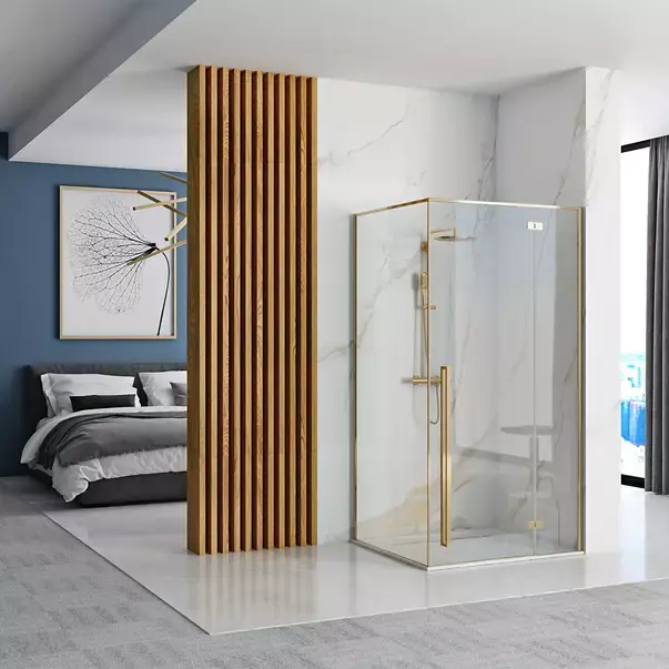 Cabina de dus dreptunghiulara Rea Fargo cu usa batanta 120x90 auriu [4]