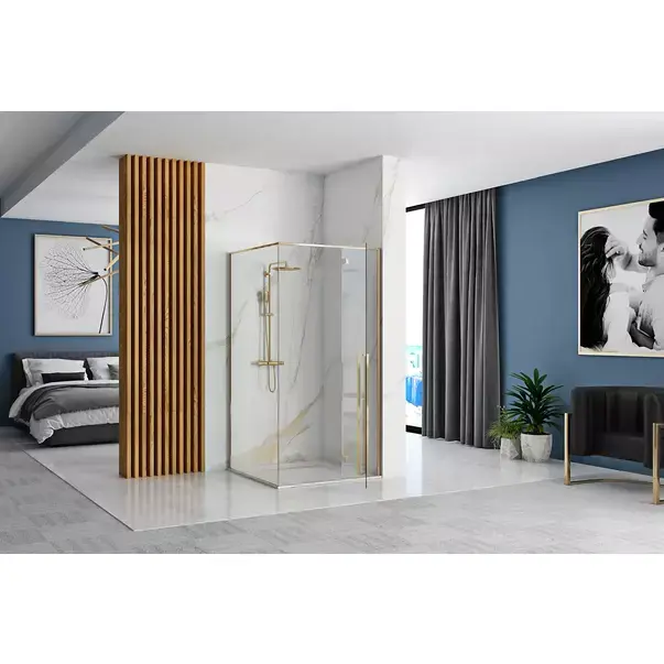 Cabina de dus dreptunghiulara Rea Fargo cu usa batanta 120x90 auriu [6]
