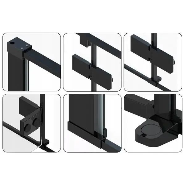 Cabina de dus dreptunghiulara Rea Fargo cu usa batanta 120x90 negru mat [5]