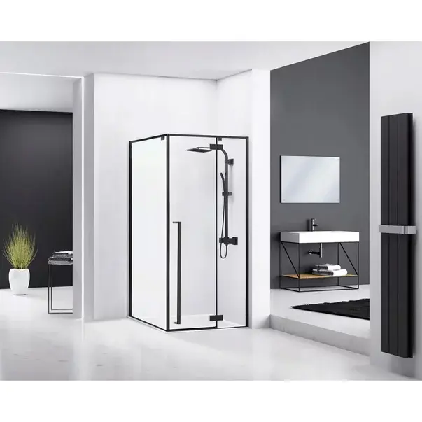 Cabina de dus dreptunghiulara Rea Fargo cu usa batanta 120x90 negru mat [3]