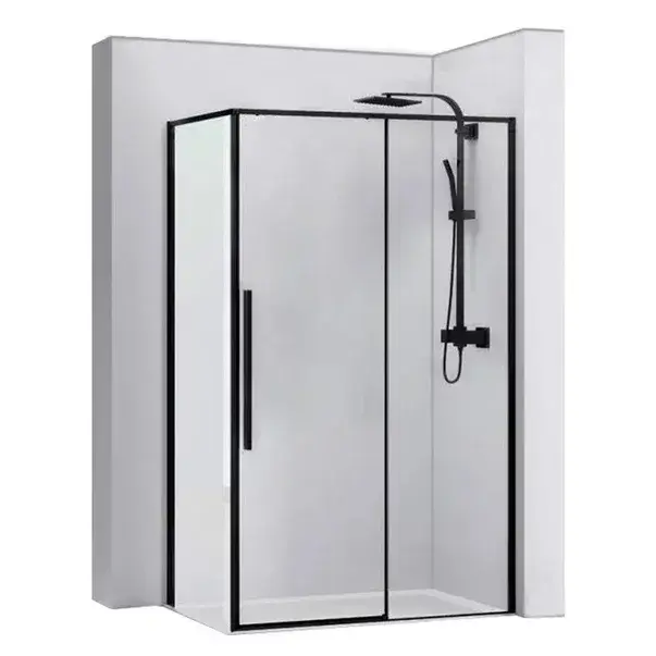 Cabina de dus dreptunghiulara Rea Solar cu usa glisanta 80x100 negru [1]