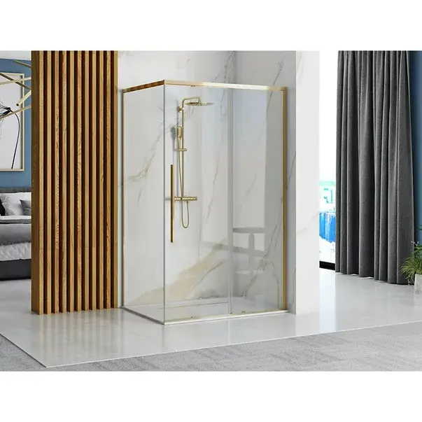 Cabina de dus dreptunghiulara Rea Solar cu usa glisanta 120x90 auriu [6]