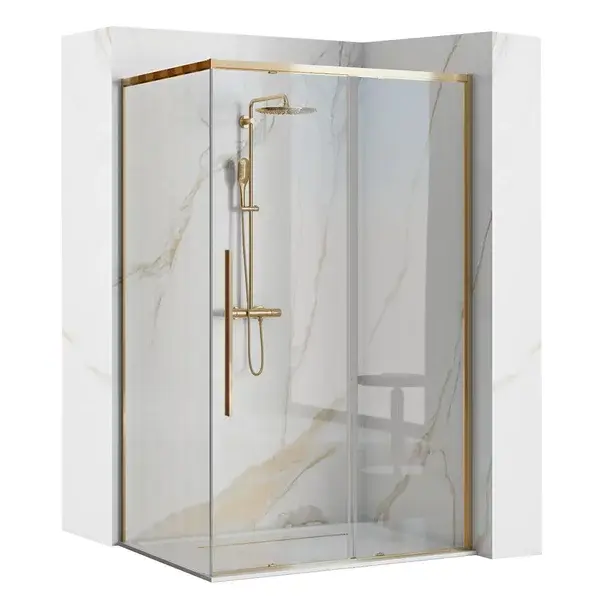 Cabina de dus dreptunghiulara Rea Solar cu usa glisanta 120x90 auriu [1]