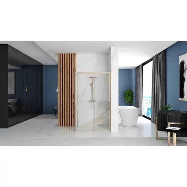 Cabina de dus dreptunghiulara Rea Solar cu usa glisanta 120x90 auriu [4]