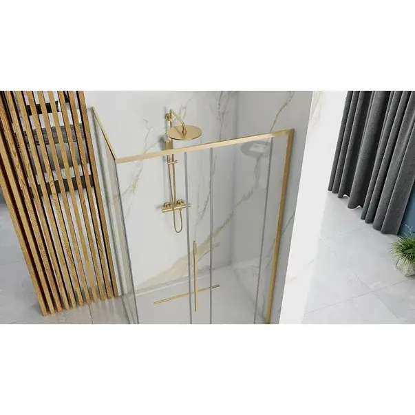 Cabina de dus dreptunghiulara Rea Solar cu usa glisanta 120x90 auriu [3]
