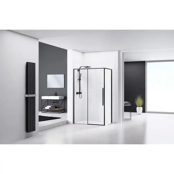 Cabina de dus dreptunghiulara Rea Solar cu usa glisanta 90x120 negru [3]