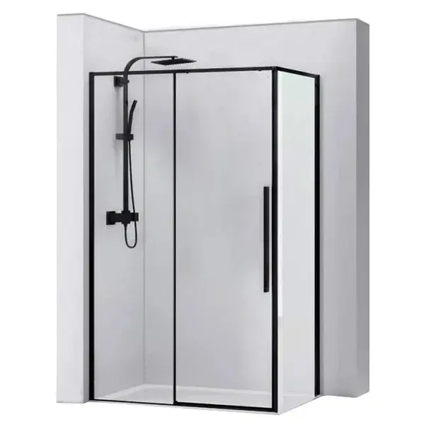 Cabina de dus dreptunghiulara Rea Solar cu usa glisanta 90x120 negru [1]