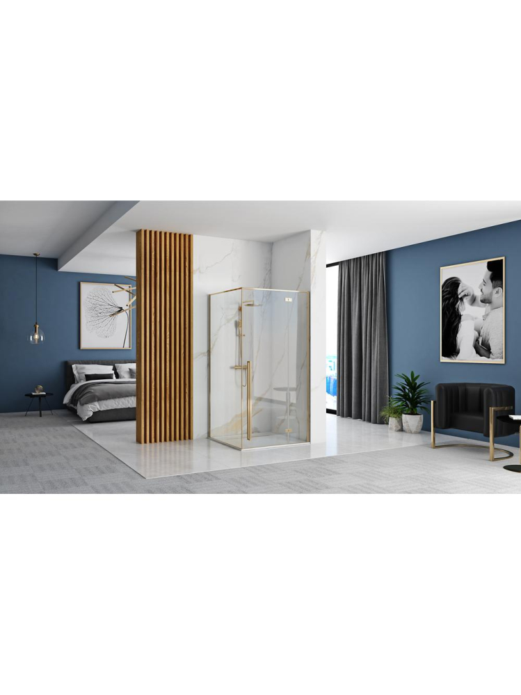 Cabina de dus Fargo cu cadita alba 90x90 cm auriu [5]