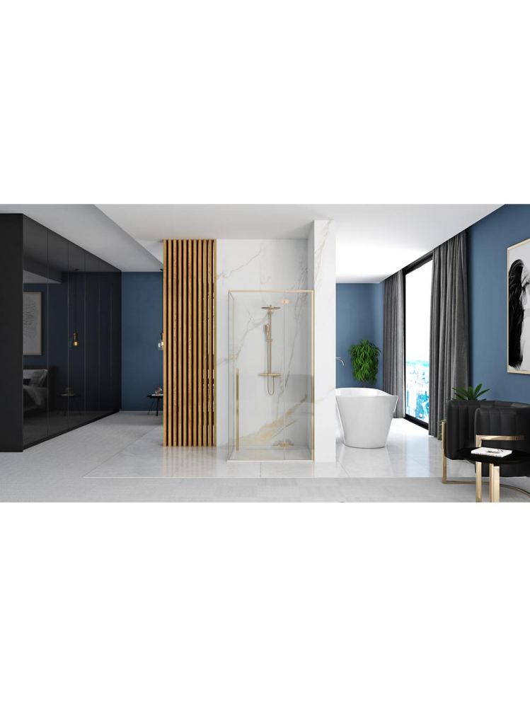 Cabina de dus Fargo cu cadita alba 90x90 cm auriu [4]