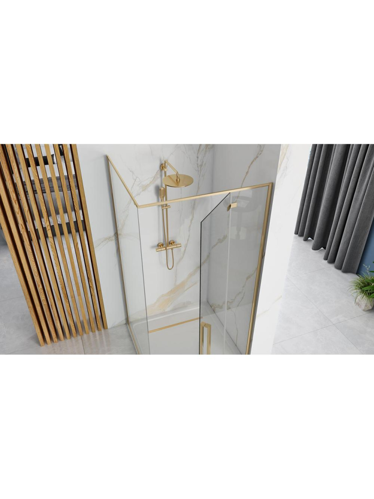 Cabina de dus Fargo cu cadita alba 90x90 cm auriu [9]